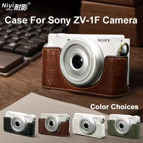 For Sony ZV1F Camera Case With Strap Base Open battery Portable PU Leather Cover Camera Bag for Sony