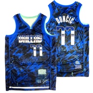 IMPORTED DALLAS MAVERICKS 77 LUKA DONCIC MVP RETTY BASKETBALL JERSEY biru