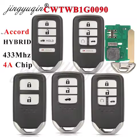 jingyuqin CWTWB1G0090 Keyless Prox Smart Remote Car Key for Honda Accord Hybrid 2018-2020 433MHz 4A 