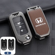 เคสกุญแจหนังเคสกุญแจรถยนต์ Honda Honda Honda Key เคสสมาร์ทคีย์หุ้มเต็มห่อป้องกันสำหรับฮอนด้า Brio ซิตี้ซีวิค CRV HRV BRV Accord Mobilio Wrissey Jazz ฟรี