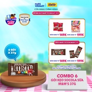 Combo 6 gói Kẹo Socola Sữa M&MS 37g - Thức Ăn Vặt Socola - Snack