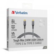 威寶 - Verbatim 200cm Tough Max 240W USB4 Type C 至 Type C 充電傳輸線 (66823)