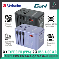 威寶 - 旅行 轉插 5 Ports 66919 67W / 75W 氮化鎵 PD 3.0 Type C USB QC 3.0 伸縮插蘇 黑色 旅行充電器 快充火牛 USB充電器 快叉叉電器 日本兩腳