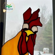 Funny Window Corner Decor - Peeping Rooster, Funny Rooster Stained Bird Window Corner Decor, Rooster