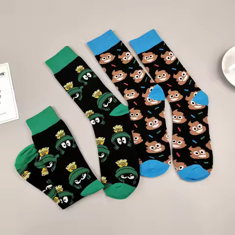Funny Crazy Cartoon Poop Men Crew Sock Funky Crew Gift Husband Boyfriend Cute Street Socks Novelty F