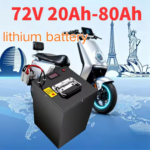 72V Lithium-Ion Battery with BMS 20AH-80AH High Capacity Rechargeable Battery for Motorcycle Electri