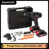 MANSOON Baterai Mesin bor cordless Elektrik Drill bor listrik Bor tanpa kabel full set