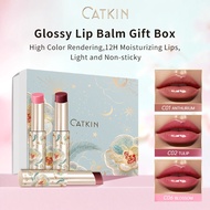 CATKIN 3PCS Glossy Lip Balm Moisturizing Lip Gloss Set Tinted Lip Balm Luminous Hydrating Healthy Ch