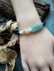 緬甸紫翡翠手牌 三彩珠 檀木珠手鍊2410707