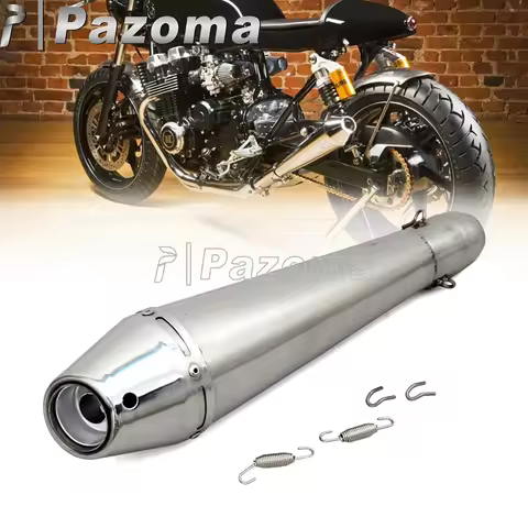 38-51MM Chrome Stainless Steel Exhaust Muffler Slip for 125cc-1000cc Street/Sport/Racing/Scooters Bi