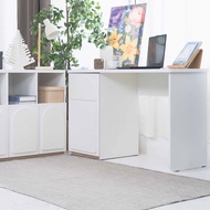 Koncept Furniture ชุดโต๊ะทำงาน KC-PLAY รุ่น NORDIS-DK 120&C90 สีขาว-ลินเบิร์ก