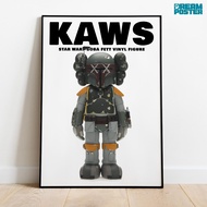Kaws Hypebeast Aesthetic Wall Poster | Frameblock Size 12R 30x40 cm | Kaws Star Wars Boba Fett Vinyl Figure Wall Decor