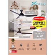 [FREE DELIVERY] BESTAR STAR 3 36inch/46inch/56inch DC Motor Ceiling Fan with LED Light and Remote Control