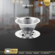 V60 Dripper kopi stainless steel | metal coffee dripper paperless
