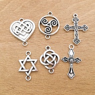 5 Chinese Knots Alloy Jewelry Small Pendants Cross Creative diy Handmade Accessories