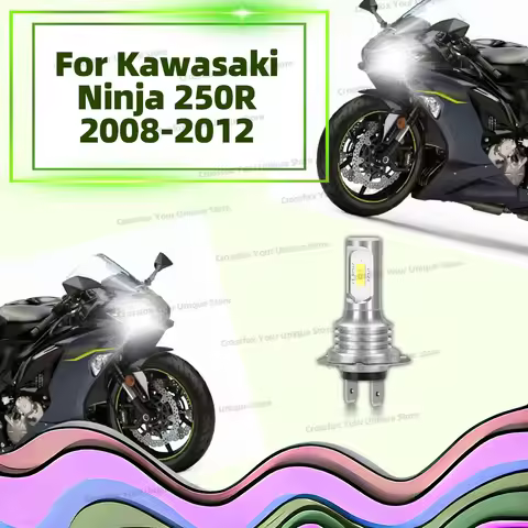 1PC H7 Motorcycle Light 45W LED Moto Headlight Bulb For Kawasaki Ninja 250R 2008 2009 2010 2011 2012