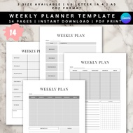Weekly Planner Weekly Schedule Weekly Planner Printable Week To Do List Weekly Agenda Work Planner A