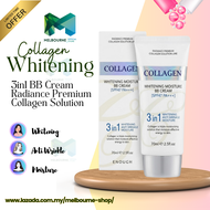 [Ready Stock] BB cream Enough Collagen 3 in 1 Whitening Moisture Collagen Foundation 70ml  - Hot sal