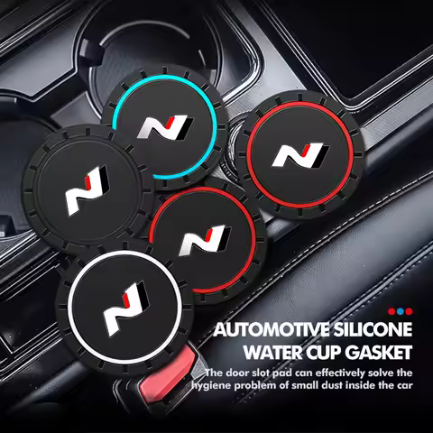 2pcs Silicone Car Water Cup Holder Coaster Anti Slip Pad Mat For Hyundai N LINE i30 i20 Sonata Accen