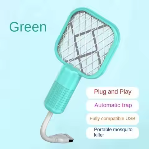 Durable USB Mosquito Swatter Trap Electric Shock UV Light Insect Racket Mini Portable Mosquito Kille