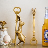 Jedi Home Rabbit Shape European Retro Brass Beer Starter Light Luxury Household Bottle Opener