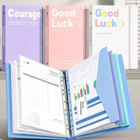 A4 File Folder Transparent Detachable Data Book Students Stationery Office 1/4/5PCS Storage Booklet 