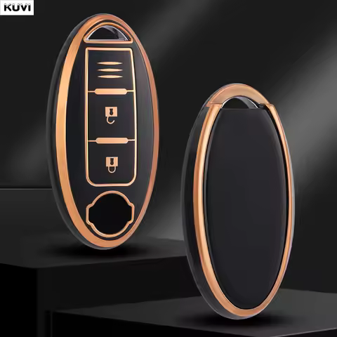 Golden TPU Car Key Case Cover For 3 Button Nissan Qashqai X-Trail T32 T31 Juke J10 J11 Kicks Tiida P