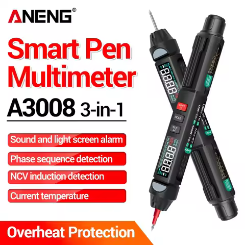ANENG A3008 Digital Intelligent Professional Multimeter Sensor Pen Tester 6000 CountsCurrent Meter N