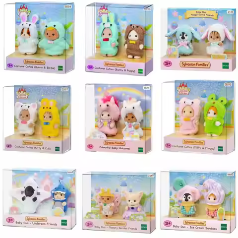 New SYLVANIAN FAMILIES Anime Figurine Kawaii Rainbow Unicorn FROG Wedding Animal Costume Toys Cute O