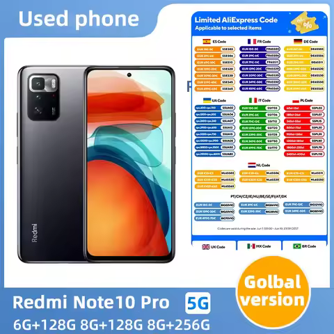 Redmi note 10 pro Android 5G Unlocked 6.6 inch 8GB RAM 128GB ROM All Colours in Good Condition Origi