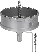 HARFINGTON Carbide Hole Saw Kit 95mm (3-3/4") Metal Hole Cutter Set with 2pcs Center Drill Bits Spri