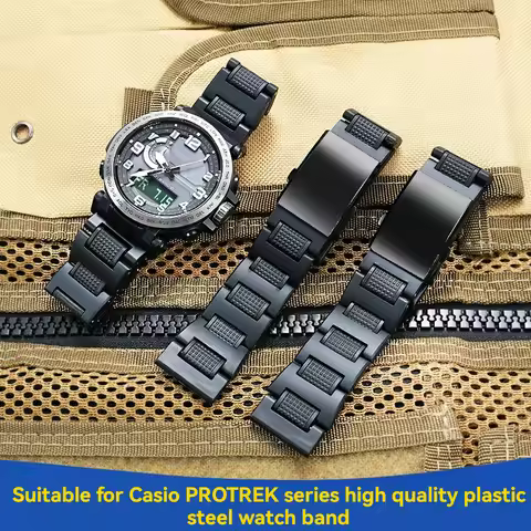 For Casio Pro Trek PRG600 PRG-650 PRW-6600 Lightweight Plastic Steel Composite Strap Durable Resin M