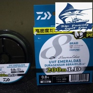 SENAR PE DAIWA EMERALDAS X8 UVF EMERALDAS DURASENSOR 200M