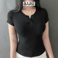 Borip Stretch Bodycon Collar T-shirt for Women_A380