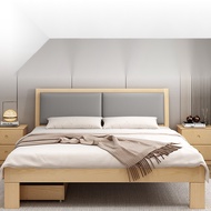 【SG Sellers】Solid Wooden Bed Frame Upholstered Bed Double Bed With Headboard With drawers Bed Frame With Mattress With bedside table Storage Bed Frame Single/Queen/King Bed Frame