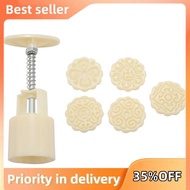 Mid-Autumn Festival Hand-Pressure Moon Cake Mould with 6 Stamps,Cookie Mold,Flowers Design CookieMoon Cake Mold