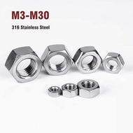 1-50pcs Hexagon Hex Nuts DIN934 Metric M3 M4 M5 M6 M8 M10 M12 M14 M16 M18 M20 M22 M24 M27 M30 A4 316
