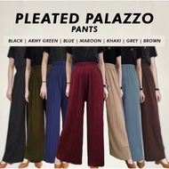 Kulot Plisket Pants Palazzo Palazo Seluar Perempuan(Ready Stock🇲🇾)PLEATED MUSLIMAH Plus Size Korean 