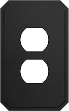 Franklin Brass W46473K-FB-CP Stepped Geometric 1-Gang Duplex/Outlet Cover Wall Plate, Matte Black (3