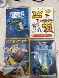 正版✨  迪士尼 海底奇兵 反斗奇兵 超力鼠 怪獸公司 雙碟dvd  pixar finding nemo toy story monster inc stuart little 2