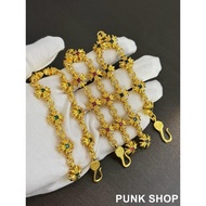 Bracelet Bracelet 22K Gold-Plated Cross Flower Diamond Gold Bracelet 0442