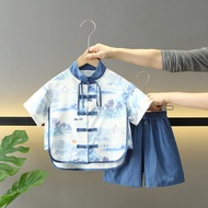 New Chinese Style Childrens Outfit Baby Boy Summer Clothes Set Handsome Tang Costume Baby Clothes Th