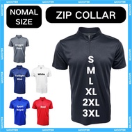 (S-3XL) Microfiber Zip Collar/Baju Jersi/Baju Lelaki/Microfiber Stand Collar/Polo Shirts/Zip Kolar