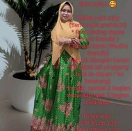 Terbaru gamis muslimat NU semi sutra hijau muda semi sutra