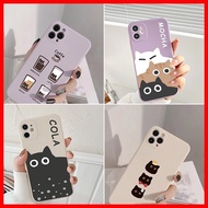 Japanese Korean Cat Coffee iPhone 10 11 12 13 14 15 Pro xs Max i7 i8 plus SE Mobile Phone Protective Case