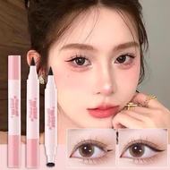 Double Head Waterproof Eyeliner Pen Cat Eye Winged 3.5g Liquid Stamp Wing Seal Eyeliner J0m1