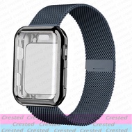 Case+Milanese Loop Strap for Apple Watch Band 44mm 40mm 45mm 41mm 38mm 42mm 45 mm correa bracelet iw
