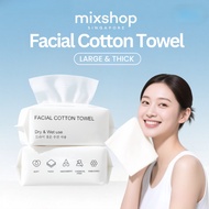 Mixshop Disposable Facial Cotton Towel | Large & Thick Makeup Remover Tissue | Dry & Wet Use Wipes