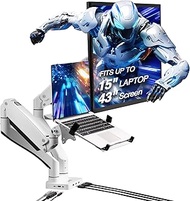 AVLT Dual 17”-43" Monitor Arm Desk Mount with 15" Laptop Tray and USB-C Docking Station, HDMI 4K60Hz