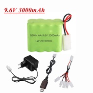 9.6V 3000mAh NI-MH battery Tamiya Plug with USB charger for RC Toys Electric toys security lighting 